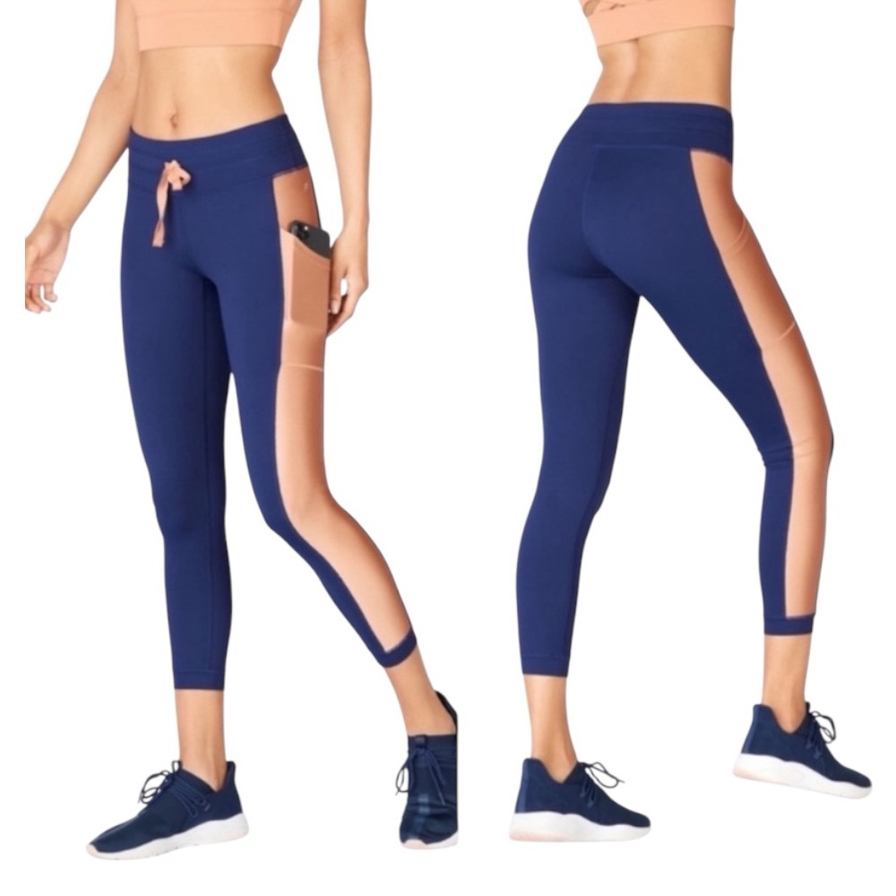 Fabletics Mid Rise Powerhold Tie-Waist 7/8 Leggings